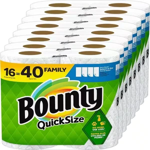 Quick Size White High Absorbent Paper Towel Roll 100 Sheets per Roll 16 Rolls pe - Picture 1 of 12