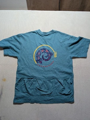 90s Y2K Vntg L.L Bean Cycling Jersey Shirt Kids XL Adult Small Cave Art Lizard - Image 1 of 4