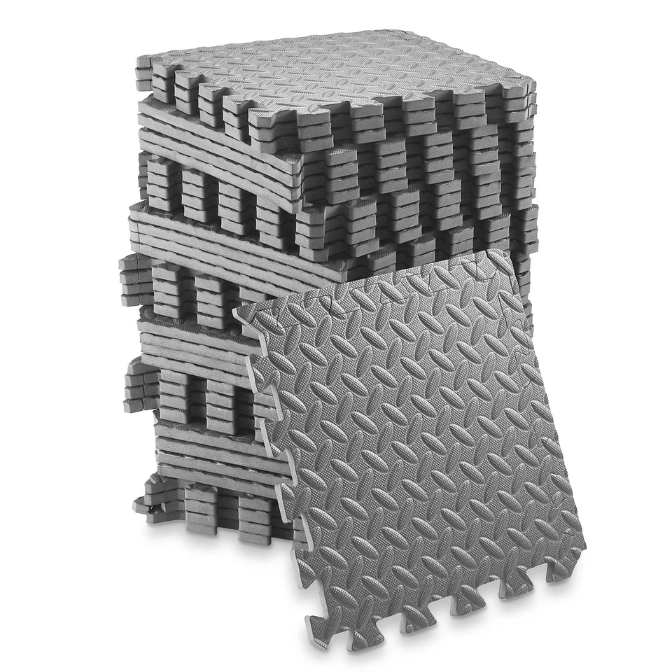 36 Gym Flooring Mats - 12" Foam Interlocking Floor Tiles - Gray - Image 1 of 1