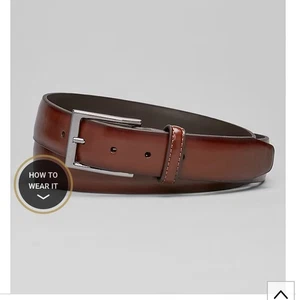 Cinturón de cuero Florsheim Francisco talla 34 cintura nuevo con etiquetas 33 mm con hebilla plateada níquel - Imagen 1 de 6