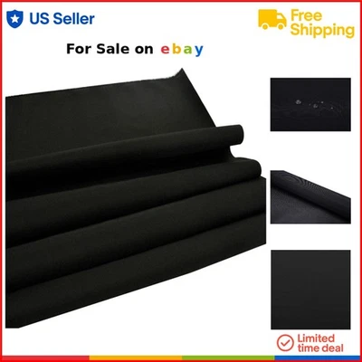 Waterproof Canvas Marine Fabric 600 Denier Polyester UV Resistant Black 1 Yard - Image 1 of 4