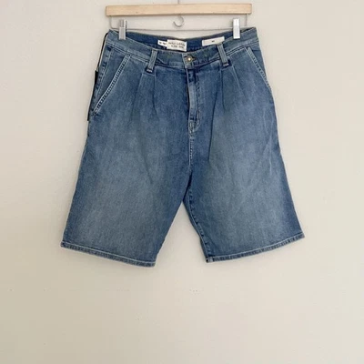 Shorts jeans feminino Nili Lotan Julie clássico azul novo com etiquetas tamanho 29 - Imagem 1 de 4