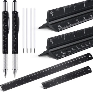 10 Pieces 12 Inch Architectural Scale Ruler Aluminum Triangular Engineering R... - Picture 1 of 7