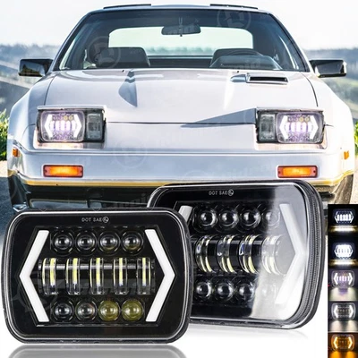 5x7" 7x6" LED Headlight Hi/Lo Beam Turn Lights For Nissan 300ZX 1984 1985 1986 - Image 1 of 4