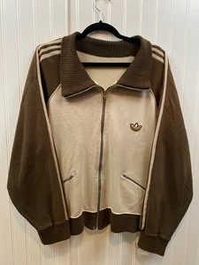 Sudadera Adidas True Vintage Años 70 Cremallera Completa Cuello Para Hombre Cuadrada Mediana Marrón - Imagen 1 de 12