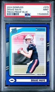 Drake Maye 2024 Panini Donruss Football #379 Press Proof Blue Rookie Card PSA 9 - Picture 1 of 1
