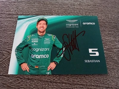 Sebastian Vettel Original Autogrammkarte Aston Martin F1 2022 / HANDSIGNIERT - Bild 1 von 2
