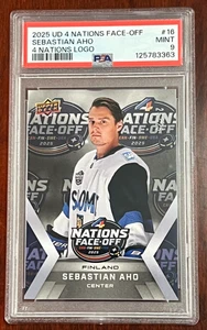 Sebastian Aho 4 Nationas Logo /25 PSA 9 2025 4 Nations Face-Off - Picture 1 of 2
