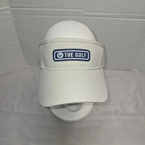 The Gulf Trident blau Logo Visier Erwachsene Herren verstellbar Straback neu ohne Etikett weiß - Bild 1 von 6