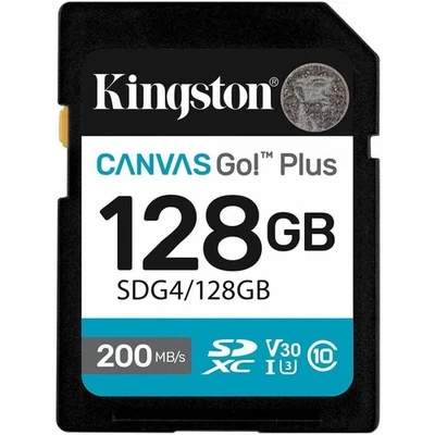 Kingston Canvas Go! Plus 128 GB Class 10/UHS-I [U3] V30 SDXC (sdg4-128gb) - Image 1 of 4