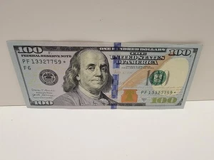 LOWER SERIES STAR NOTE 2017A $100 DOLLAR BILL - Picture 1 of 9