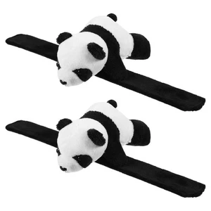 2pcs Animal Panda Slap Bracelet Hugger Stuffed Animal Plush Hugger Panda - Picture 1 of 12