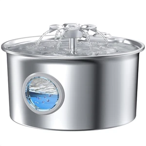 Stainless Steel Cat Water Fountain: 88Oz/2.6L Ultra Quiet Pet Fountain with Flow - Picture 1 of 11