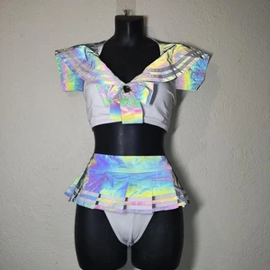 ADULT** College Uniform Custome ** Flash Effect** Gloves Included ** MEDIUM - Picture 1 of 7