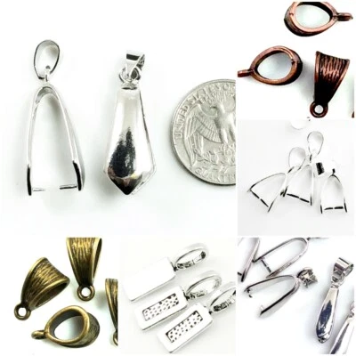 Colgante Pellizco Fianza Tirar Plata Cobre Latón 10/15 18mm Joyería Hacer Envío Gratis Foto 1 de 3