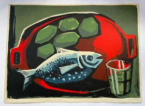 José Alicea Bodegón Serigrafía Arte Serigrafía Latinoamericano Años 70 Puerto Rico - Imagen 1 de 6