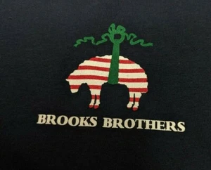 Brooks Brothers T-Shirt Mens Small Blue LS Christmas Santa Claus Theme - Picture 1 of 8