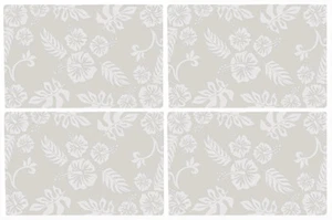 Hawaiian Print Hibiscus Flowers Monsteras Aloha Placemats Set of 4 Hawaii Home N - Picture 1 of 1