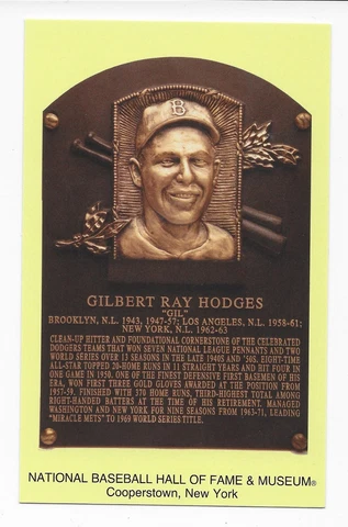 Gil Hodges HOF Plaque Stamped and Postmarked on Induction Day 2022 Cover
