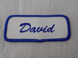 DAVID USED SILK SCREEN VINTAGE SEW ON NAME PATCH TAGS ASSORTED COLORS AVAILABLE - Picture 1 of 28