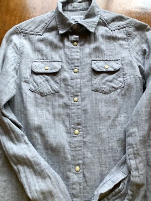 Camisa Steven Alan Mujer Botón Abajo Muy Suave Como Gasa Gris Talla Pequeña  Foto 1 de 4
