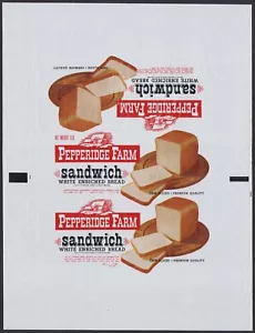 Vintage bread wrapper PEPPERIDGE FARM SANDWICH Norwalk Connecticut new old stock - Picture 1 of 2