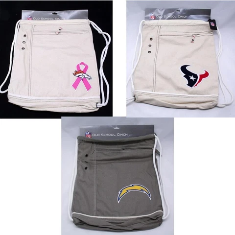 NFL Old School Cinch Backpack Drawstring Sack BRONCOS CHARGERS TEXANS Cover
