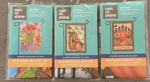 Regen oder Glanz - Herbst Herbst - 12,5" x 18" kleine Garten Kunst Flaggen - Menge 3 - Bild 1 von 2