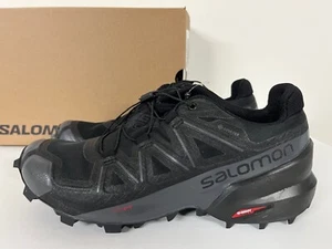 Wmns Salomon Speedcross 5 GTX GoreTex H2OPROOF Black Phantom Trail Running Shoes - Picture 1 of 12