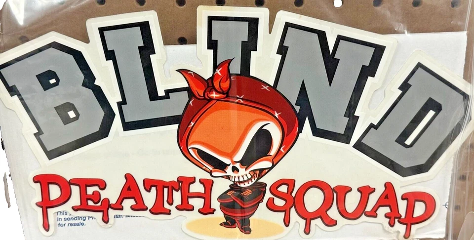 ciega, PEGATINA SKATEBOARD, ESCUADRÓN DE LA MUERTE, COLECCIONISTA, GRANDE, 12-1/2" X 6-1/2" Foto 1 de 1