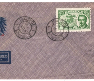 SPAIN 1945 FDC *Air Stamp Day* 10p High Value ILLUSTRATED First Day Cover KA278 - Image 1 of 4