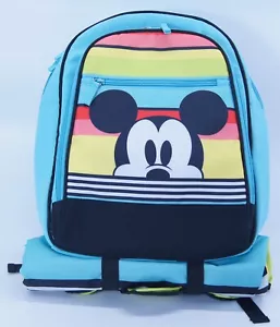 Mochila Mickey Mouse Disney con alfombra de picnic azul nueva sin etiquetas excelente estado - Imagen 1 de 6