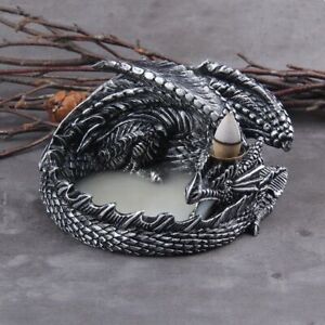 Dragon Ornament Waterfall Ceramic Incense Burner With Stainless Steel Men's Ring