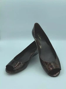 Zapatos Cole Haan Talla 8B Para Mujer Charol Tortuga Cuña Punta abierta - Imagen 1 de 12