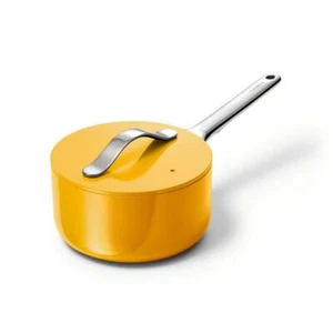 CARAWAY HOME Sauce Pan 1.75-qt. Ceramic Non-Stick W/ Lid Aluminum Core Marigold - Picture 1 of 3