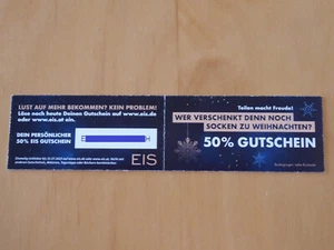 Gutschein für !!! 50 % !!! Rabatt einzulösen auf eis.de oder eis.at - Bild 1 von 1
