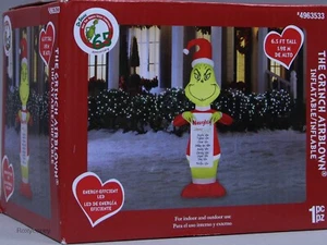 Gemmy Dr Seuss 6.5 ft The Grinch Santa with Naughty List Airblown Inflatable NIB - Picture 1 of 2