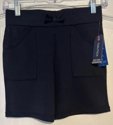 Nautica Girl's Navy School Uniform Shorts Size M(8-10) Stretch Sensory Friendly - Image 1 of 4