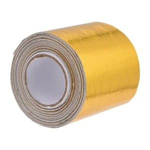 Adhesive Backed Heat Barrier Tape Glassfiber Heat Shield Reflective Wrap Gold - Picture 1 of 12