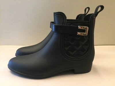 Botas de lluvia Henry Ferrera Clarity Sky-5 negras al tobillo para mujer talla 7 Foto 1 de 4