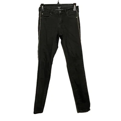 Женские узкие джинсы Versace V1969 Sportivo размер 25/0 черная полоса вышивка - Изображение 1 из 4