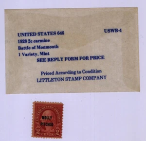ESTADOS UNIDOS 646 BATALLA DE MONMOUTH 1928 2 CENTAVOS CARMÍN BATALLA DE MONMOUTH - Imagen 1 de 1