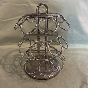Coffee Keurig Cup Pod Holder K-cup Metal Silver Carousel Holds 27 K-cups CHROME - Picture 1 of 3