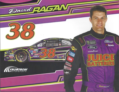 2017 DAVID RAGAN "JUICE BATTERIES" #38 MONSTER ENERGY NASCAR CUP POSTCARD Cover