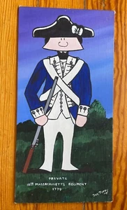10º Regimiento Privado de Massachusetts 1779 Don Perry 1978 Arte Popular Caricatura - Imagen 1 de 6