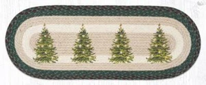 Corredor de mesa ovalado estampado a mano de yute trenzado. Alfombras de tierra. ÁRBOL DE NAVIDAD. - Imagen 1 de 1