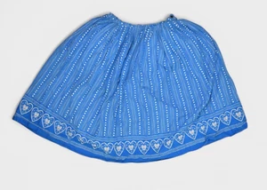 Vintage Skirt Womens XS 2 Blue Heart Striped Circle Flare Dance Cotton 60s 70s - Picture 1 of 8