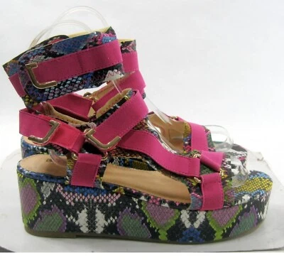 LILIANA Multi Rosa 2.5" Plataforma Sandalia Puntera ABIERTA Correa de Tobillo Sexy Mujeres Talla 7 Foto 1 de 3