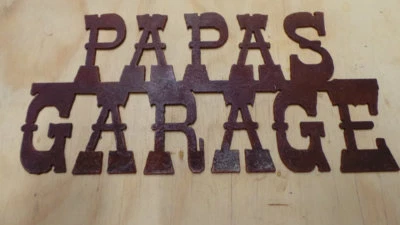 Med.Rustic Metal Papas Garage Sign/Free Shipping/Father's Day/Gift for him/Shop - Image 1 of 4