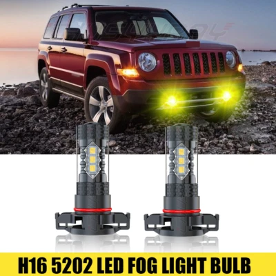 Bombilla antiniebla LED amarilla para Jeep Patriot 2010 2011 2012 2013 2014-2017-3000K Foto 1 de 4